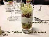 Verrine fraicheur aux filets de canard fumé