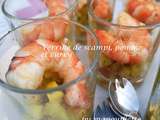 Verrines de scampi, pomme et curry