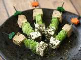 Brochettes de Foie Gras au Poivre Noir, Feta et Menthe #MaisonLartigue