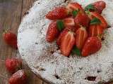 Gâteau Simple aux Fraises Label Rouge et aux Pépites de Chocolat Blanc