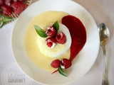 Blanc-blanc-manger de blanc d’oeuf, vanillé aux framboises de Christian Le Squer