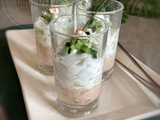 Verrines de concombre et rillettes de thon