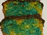 Cake marbré bleu et jaune facile