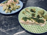 Filets de saumon au pesto de coriandre