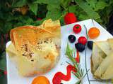 Aumônières à la viande, tomates séchées et à la tartinade