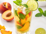 Boisson très rafraichissante ' pêche citron menthe miel limonade 