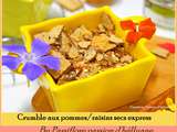 Crumble aux pommes/raisins secs express