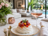 Facile de Pavlova aux fraises et fruits confits