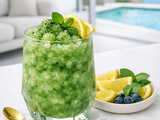 Granité citron‑menthe‑spiruline