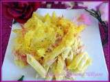 Gratin de pennes , jambon-fromage