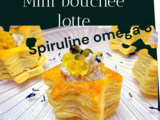 Mini Etoiles feuilletées aux rillettes de saumon / spiruline/ huile de poisson