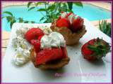 Petites corbeilles a la creme de fraise a la pistache