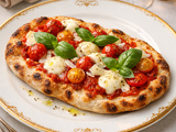 Pinsa tomate‑mozzarella et basilic