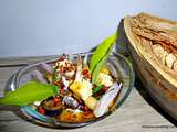 Salade de légumineuses à l'oriental aux feuilles et poudre de baobab