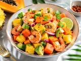 Salade Tropicale Crevettes ananas papaye avocat