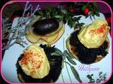 Tartelettes aux boudins Antillais noirs aux pommes courronnées d'îles flottantes