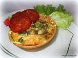 Tartelettes garnies   ratatouille/ chorizo/ emmental/graines de courge