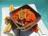 Tartinade épicée au chorizo, ratatouille et haricots blancs