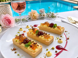 Trendy rectangle crème pâtissière fruits confits