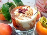 Verrine fromage blanc/ kakis / cranberries
