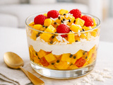 Verrine mangue–passion framboises - miel