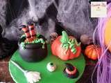 Chaudron et citrouille halloween