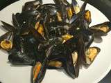 Moules marinière à l'ail grillé