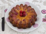 Gâteau chocolat blanc et framboises