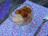 Glace à la vanille et mirabelles chaudes