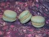 Macarons lavande (Christophe Felder) (meringue italienne)