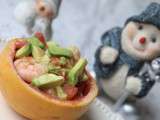 Pamplemousses farcis aux crevettes et aux avocats