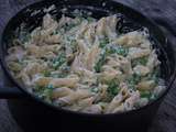 Penne rigate au mascarpone et petits pois