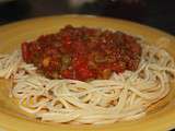 Spaghettis à la sauce bolognaise végétarienne