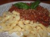 Spätzles à la bolognaise