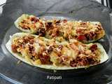 Courgette longue farcie aux lardons