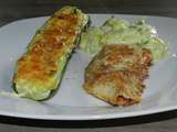 Courgettes farcies aux blancs de poireaux crème