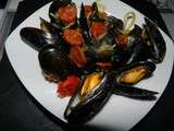 Moules aux tomates et chorizo