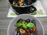 Moules sauce provençale piquante au basilic