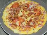 Omelette au jambon et tomates