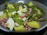 Salade de pomme de terre aux haricots princesse lardons et oeufs