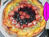 Tarte aux nectarine-kiwi-fraises et myrtille