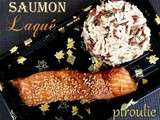 Pavés de saumon laqués à la sauce soja, au miel et au sésame