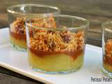 Pommes, caramel et crumble en verrines