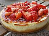 Cheesecake printanier au chocolat blanc et aux fraises