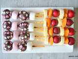 Brochettes dessert, fruitées ou chocolatées