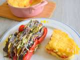 Gratin de polenta, tomates-basilic