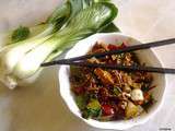 Nouilles soba au bok choy et tofu fumé