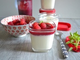 Panna cotta au basilic et coulis de framboises