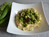 Polenta aux petits pois et champignons