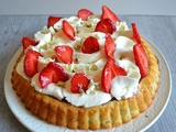 Tarte moelleuse pistache, fraises